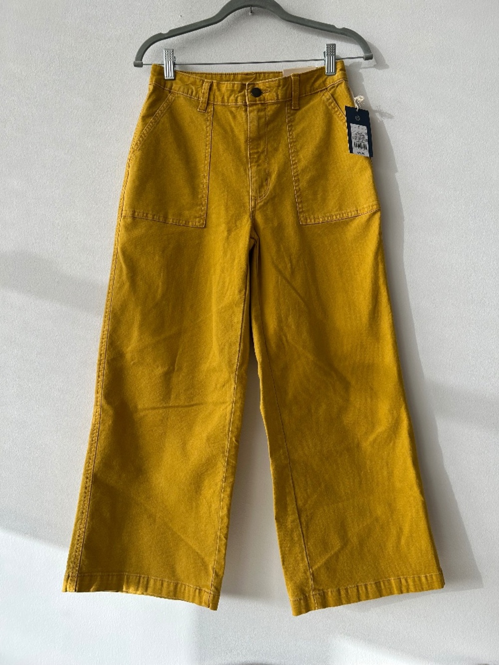 NWT Universal Thread High Waist Cropped Wide Leg Pants 4 Mustard Yellow